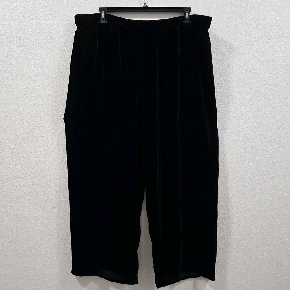 Eileen Fisher Velvet Pants Womens Plus Size XXL Black Wide Leg Silk New Whit Tag - Picture 16 of 16